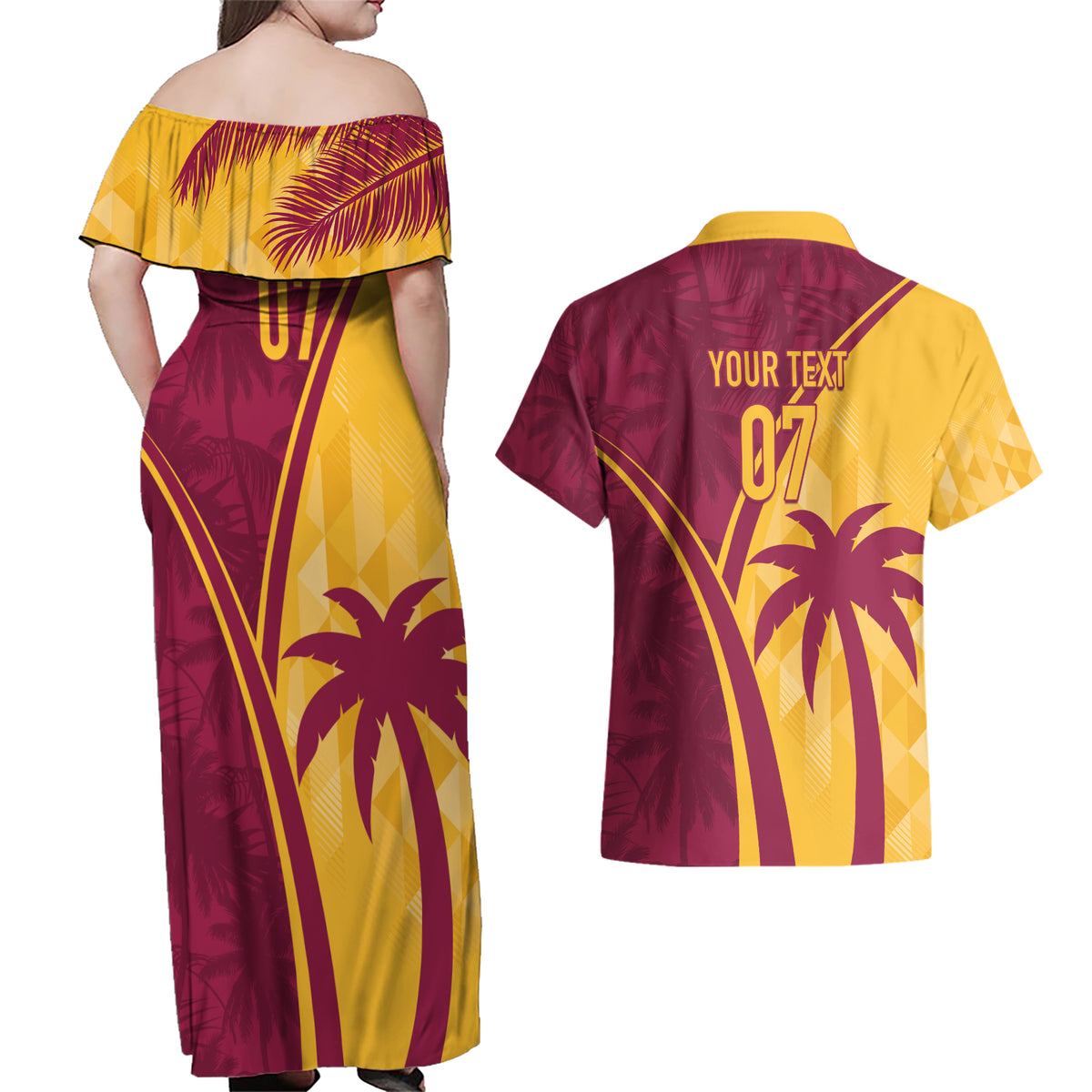 West Indies Cricket World Cup 2024 Couples Matching Off Shoulder Maxi Dress and Hawaiian Shirt Tropical Style LT7 - Wonder Print Shop