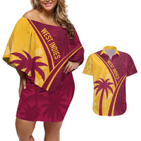West Indies Cricket World Cup 2024 Couples Matching Off Shoulder Short Dress and Hawaiian Shirt Tropical Style LT7 - Wonder Print Shop