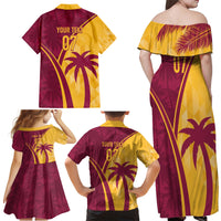 West Indies Cricket World Cup 2024 Family Matching Off Shoulder Maxi Dress and Hawaiian Shirt Tropical Style LT7 - Wonder Print Shop