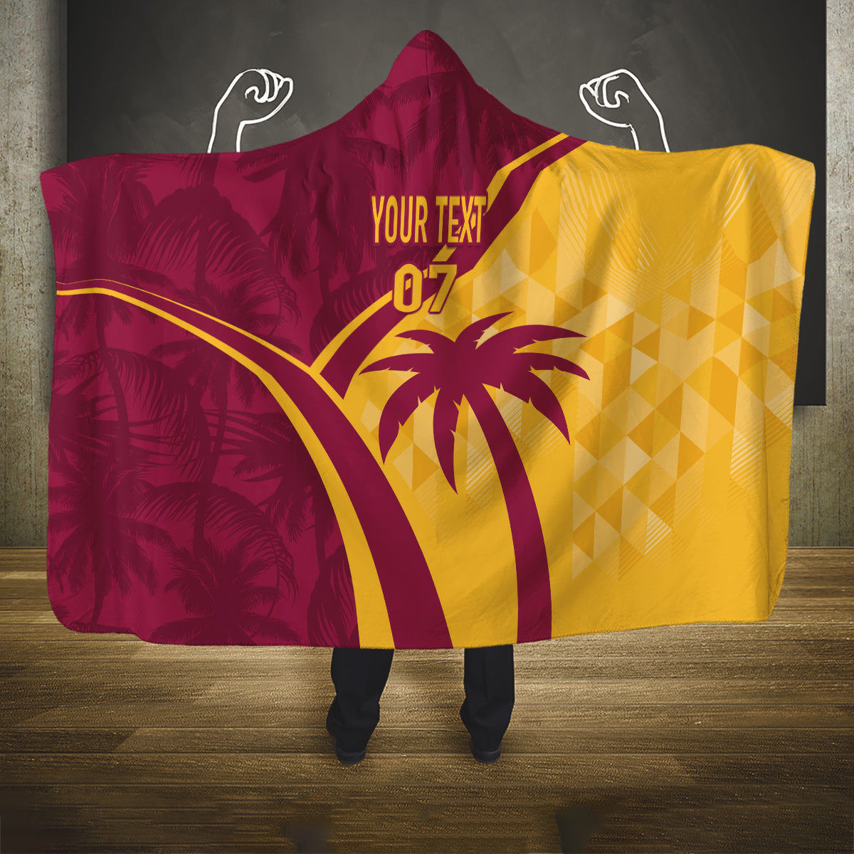 West Indies Cricket World Cup 2024 Hooded Blanket Tropical Style
