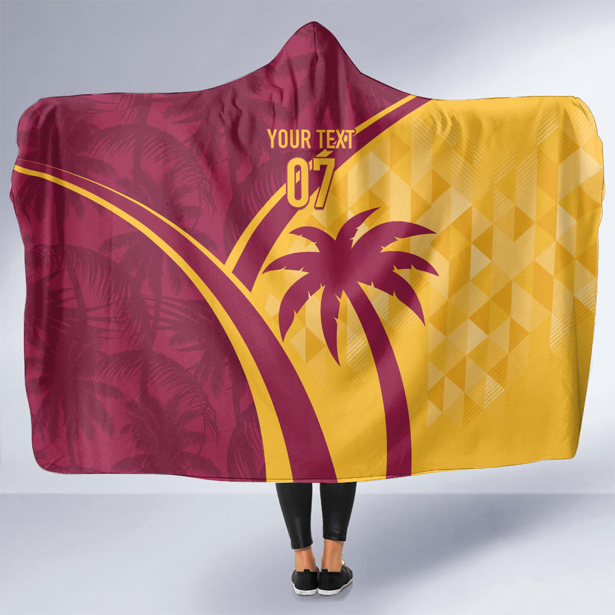 West Indies Cricket World Cup 2024 Hooded Blanket Tropical Style
