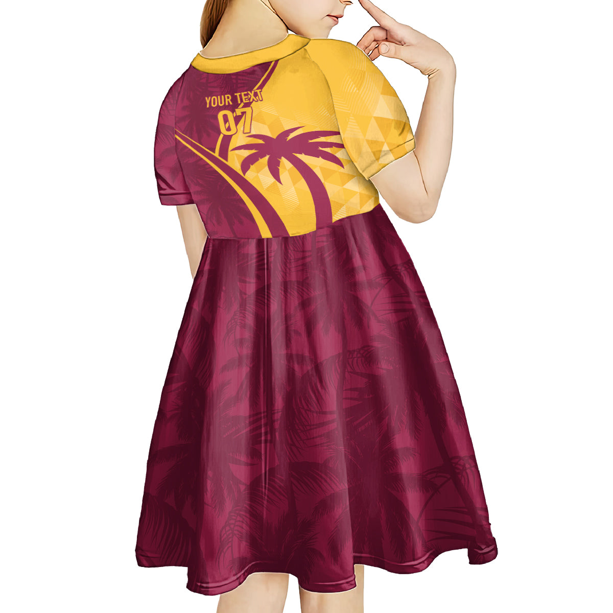 West Indies Cricket World Cup 2024 Kid Short Sleeve Dress Tropical Style - Wonder Print Shop