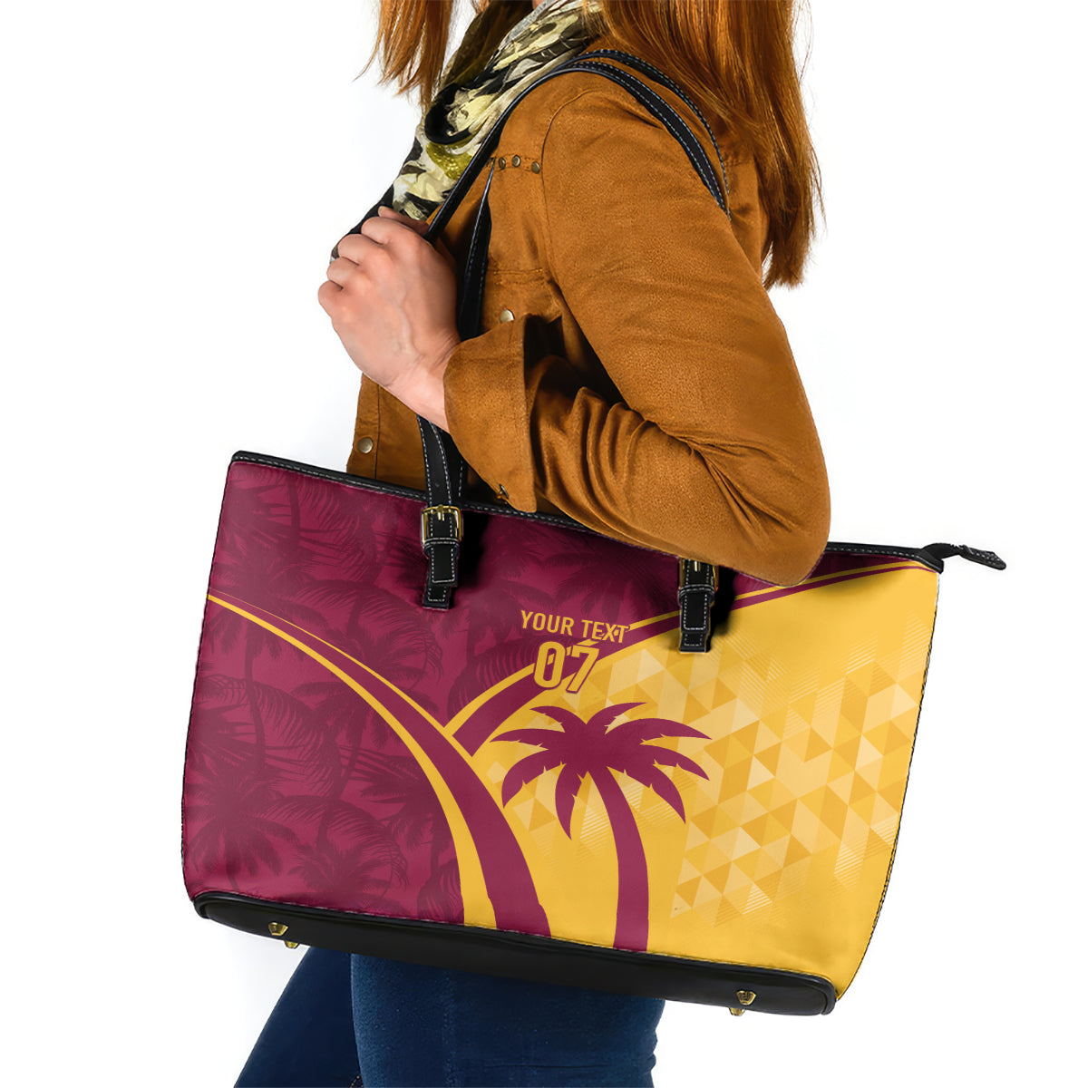 West Indies Cricket World Cup 2024 Leather Tote Bag Tropical Style