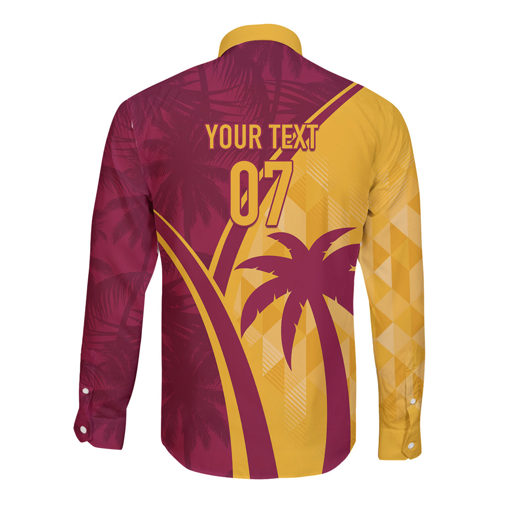 West Indies Cricket World Cup 2024 Long Sleeve Button Shirt Tropical Style - Wonder Print Shop