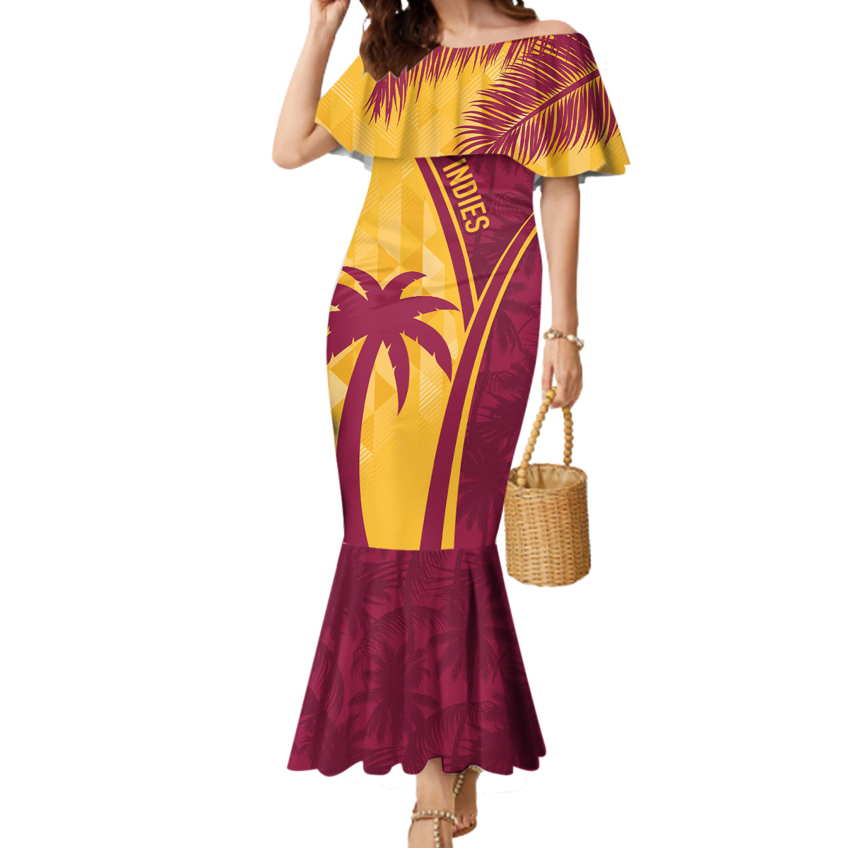 West Indies Cricket World Cup 2024 Mermaid Dress Tropical Style - Wonder Print Shop