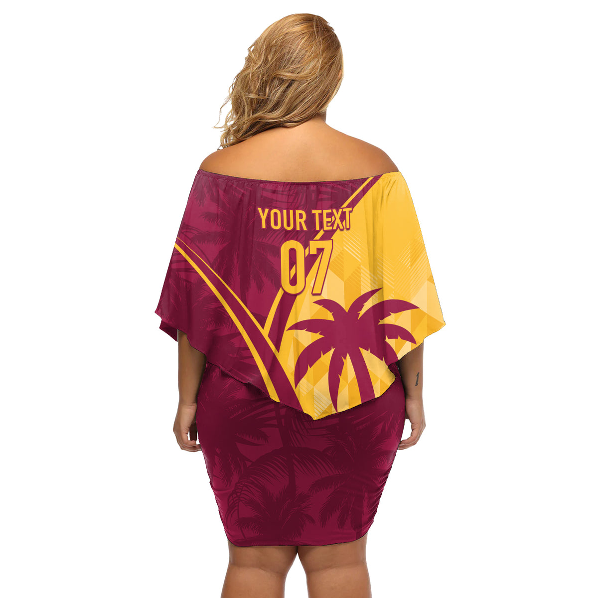West Indies Cricket World Cup 2024 Off Shoulder Short Dress Tropical Style - Wonder Print Shop