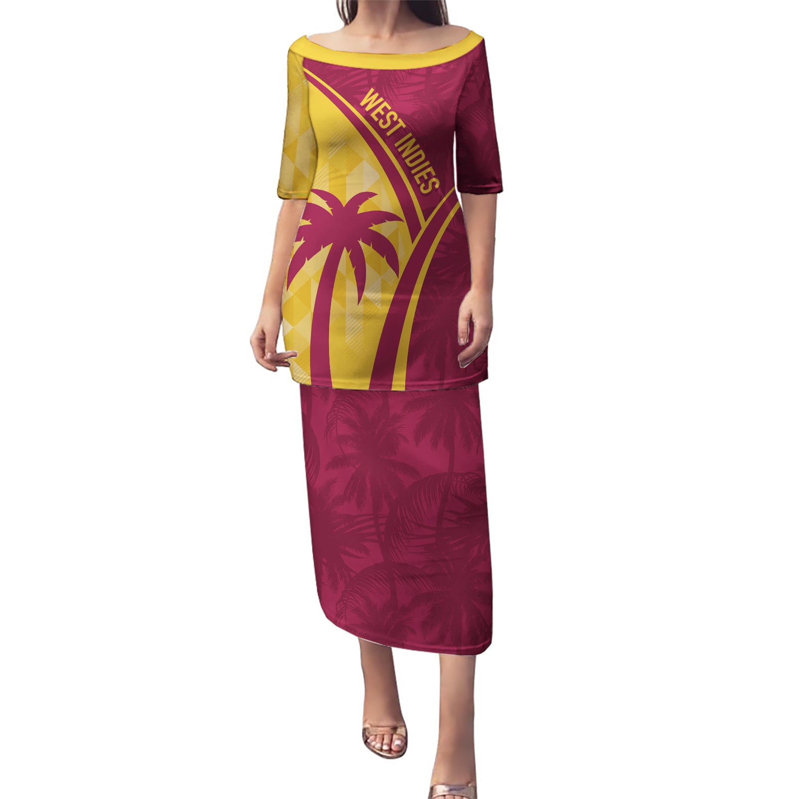 West Indies Cricket World Cup 2024 Puletasi Tropical Style - Wonder Print Shop