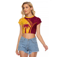 West Indies Cricket World Cup 2024 Raglan Cropped T Shirt Tropical Style - Wonder Print Shop