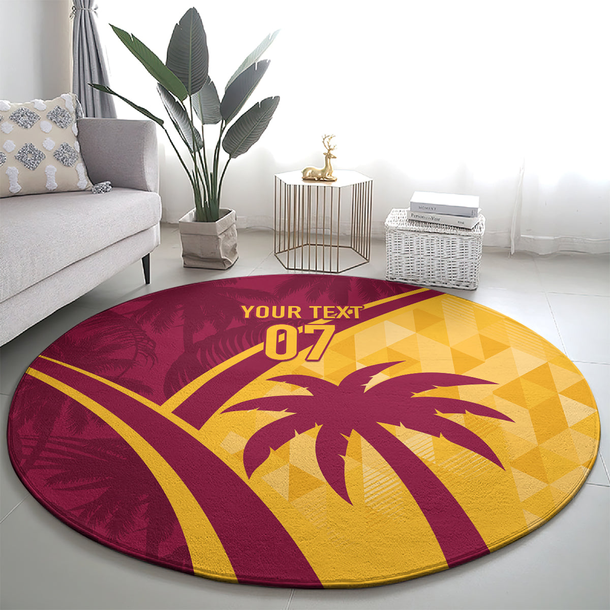 West Indies Cricket World Cup 2024 Round Carpet Tropical Style