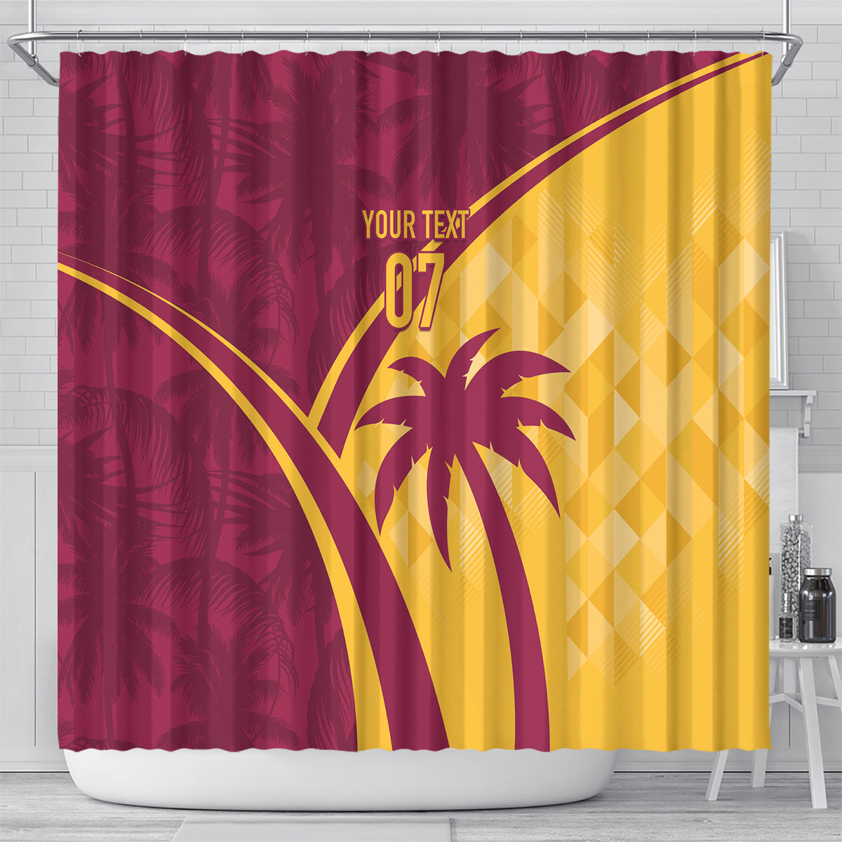 West Indies Cricket World Cup 2024 Shower Curtain Tropical Style