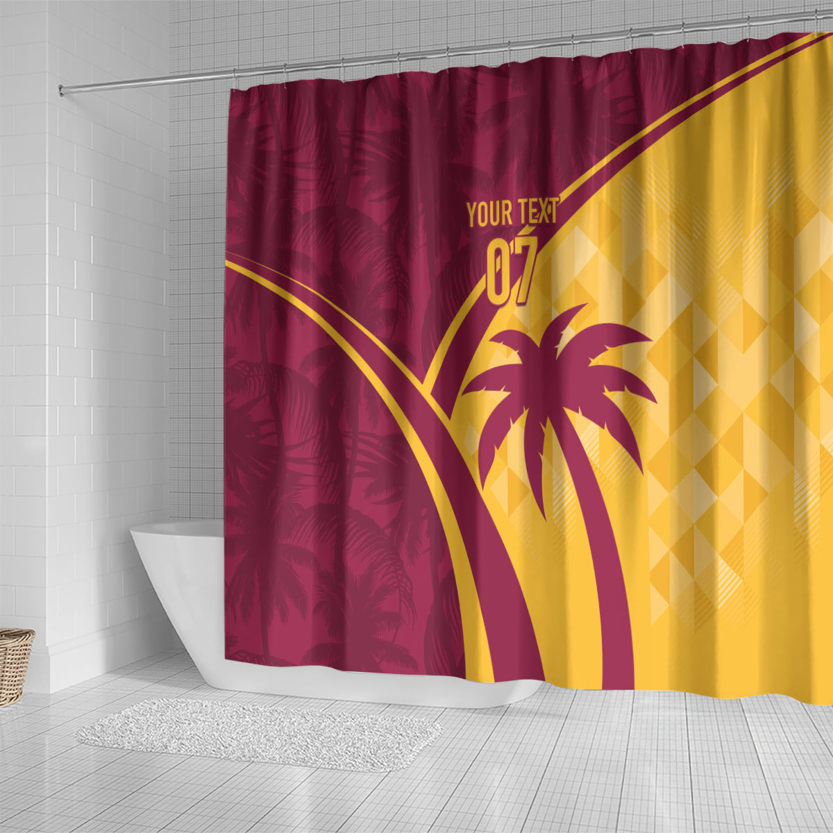 West Indies Cricket World Cup 2024 Shower Curtain Tropical Style