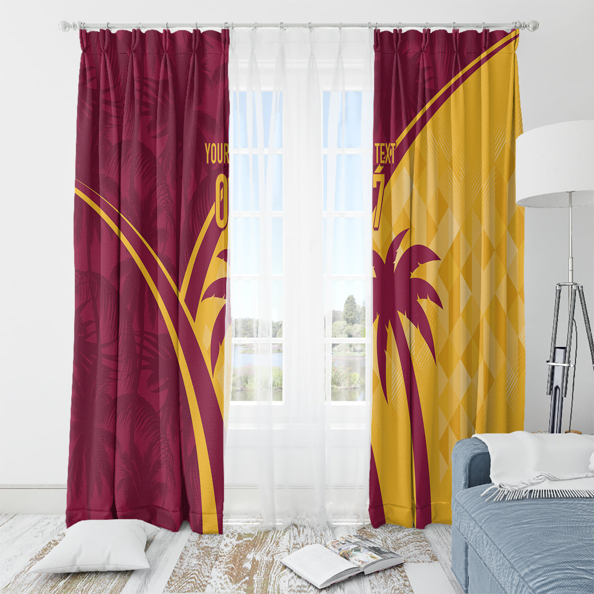 West Indies Cricket World Cup 2024 Window Curtain Tropical Style - Wonder Print Shop