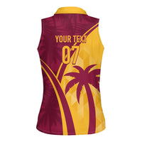 West Indies Cricket World Cup 2024 Women Sleeveless Polo Shirt Tropical Style - Wonder Print Shop