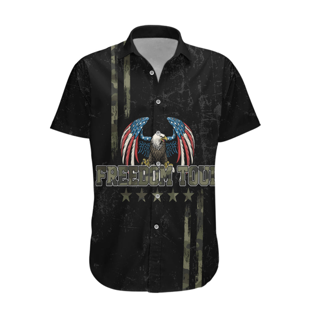 USA Bald Eagle Freedom Tour 1776 Born To Be Free Hawaiian Shirt Camouflage Style - Wonder Print Shop
