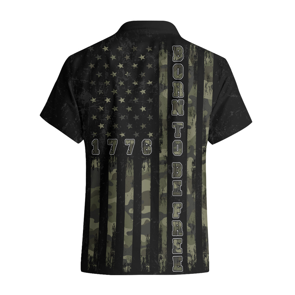 USA Bald Eagle Freedom Tour 1776 Born To Be Free Hawaiian Shirt Camouflage Style - Wonder Print Shop