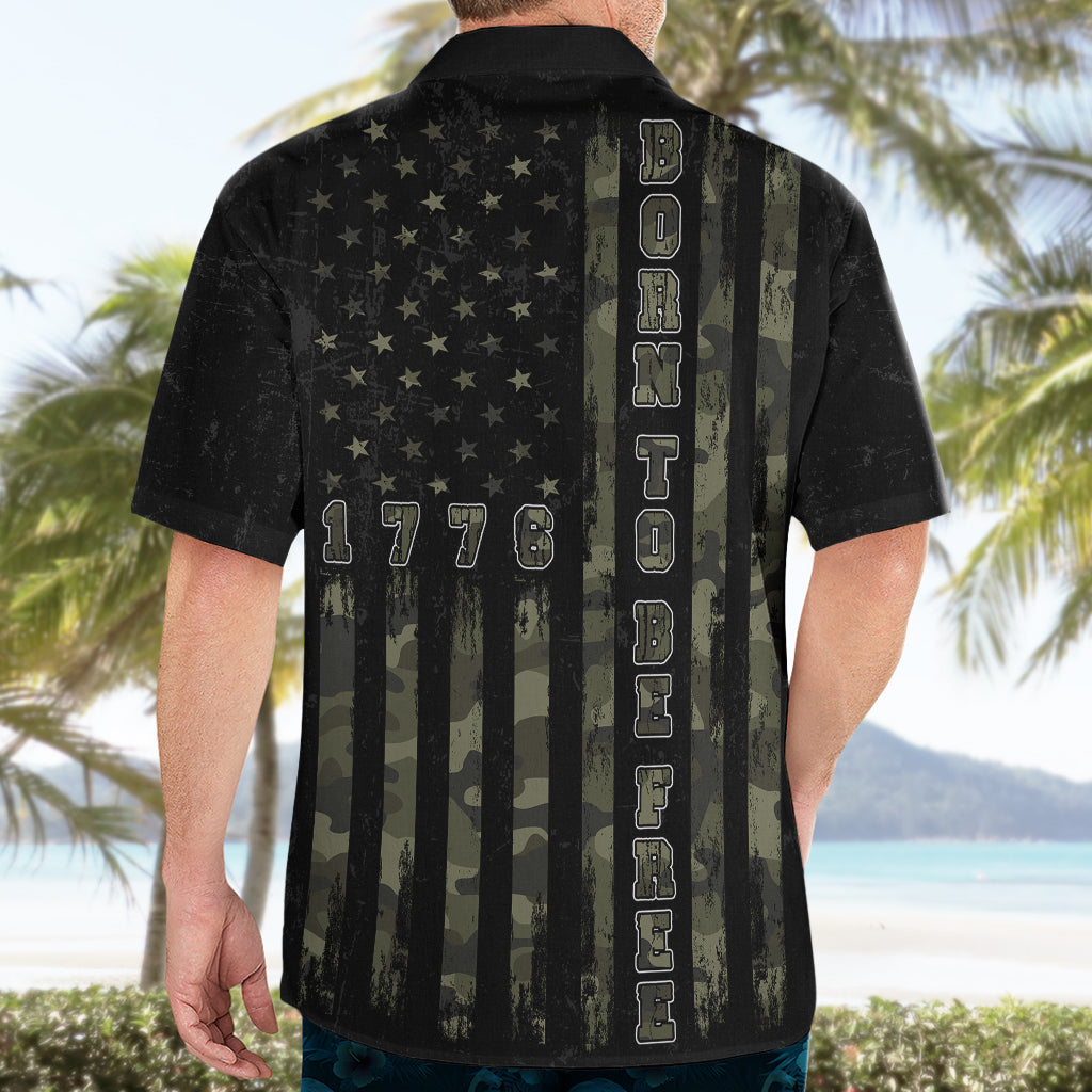 USA Bald Eagle Freedom Tour 1776 Born To Be Free Hawaiian Shirt Camouflage Style - Wonder Print Shop
