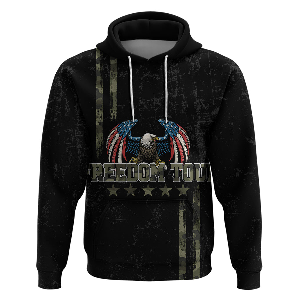 USA Bald Eagle Freedom Tour 1776 Born To Be Free Hoodie Camouflage Style - Wonder Print Shop