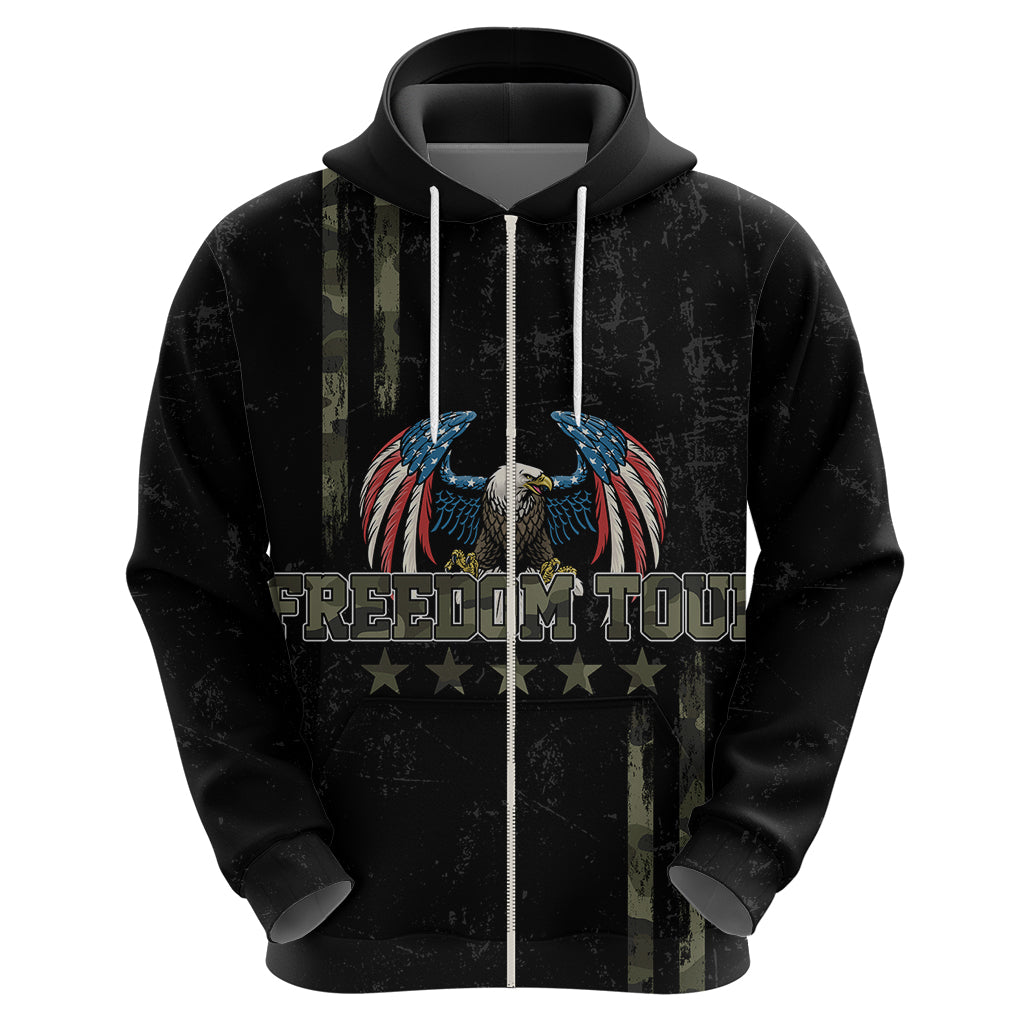USA Bald Eagle Freedom Tour 1776 Born To Be Free Hoodie Camouflage Style - Wonder Print Shop