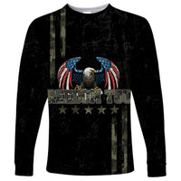 USA Bald Eagle Freedom Tour 1776 Born To Be Free Long Sleeve Shirt Camouflage Style - Wonder Print Shop
