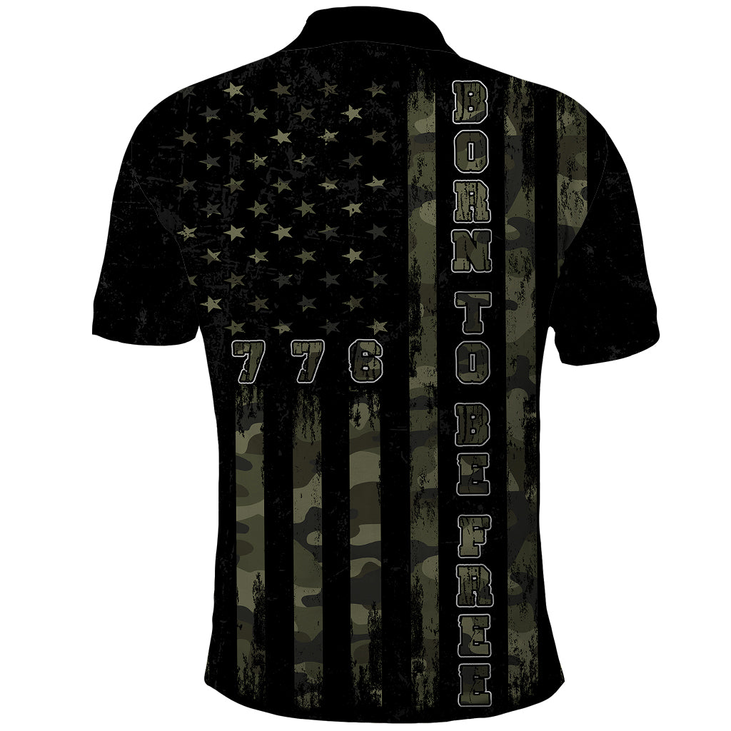 USA Bald Eagle Freedom Tour 1776 Born To Be Free Polo Shirt Camouflage Style - Wonder Print Shop