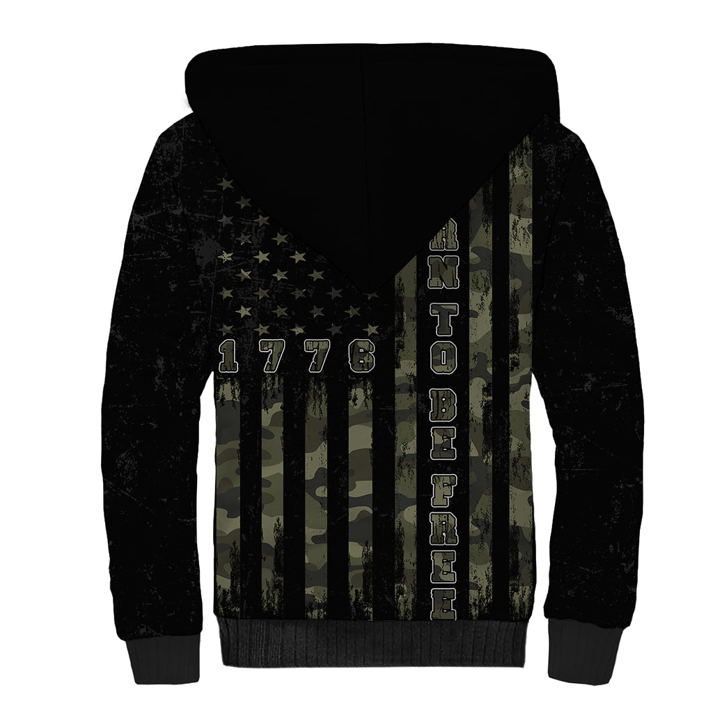 USA Bald Eagle Freedom Tour 1776 Born To Be Free Sherpa Hoodie Camouflage Style - Wonder Print Shop