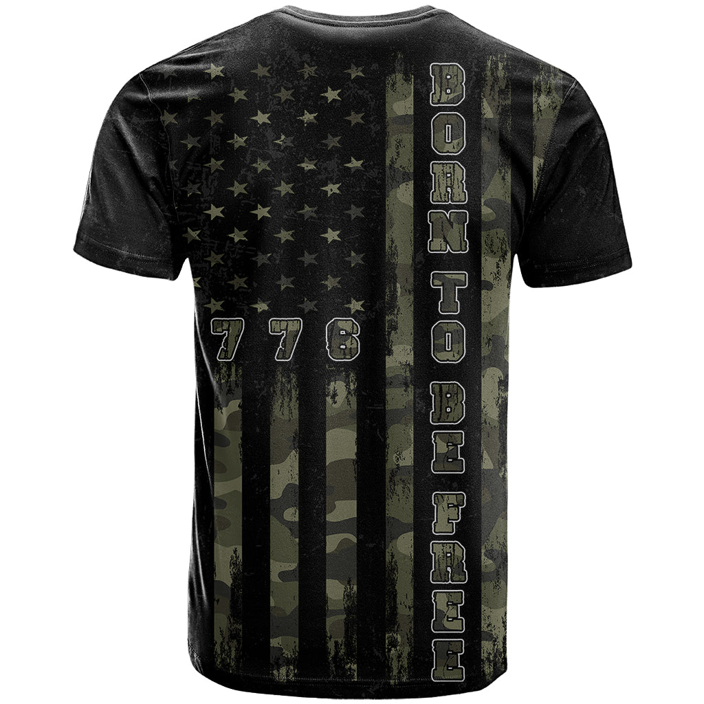 USA Bald Eagle Freedom Tour 1776 Born To Be Free T Shirt Camouflage Style - Wonder Print Shop