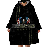 USA Bald Eagle Freedom Tour 1776 Born To Be Free Wearable Blanket Hoodie Camouflage Style - Wonder Print Shop
