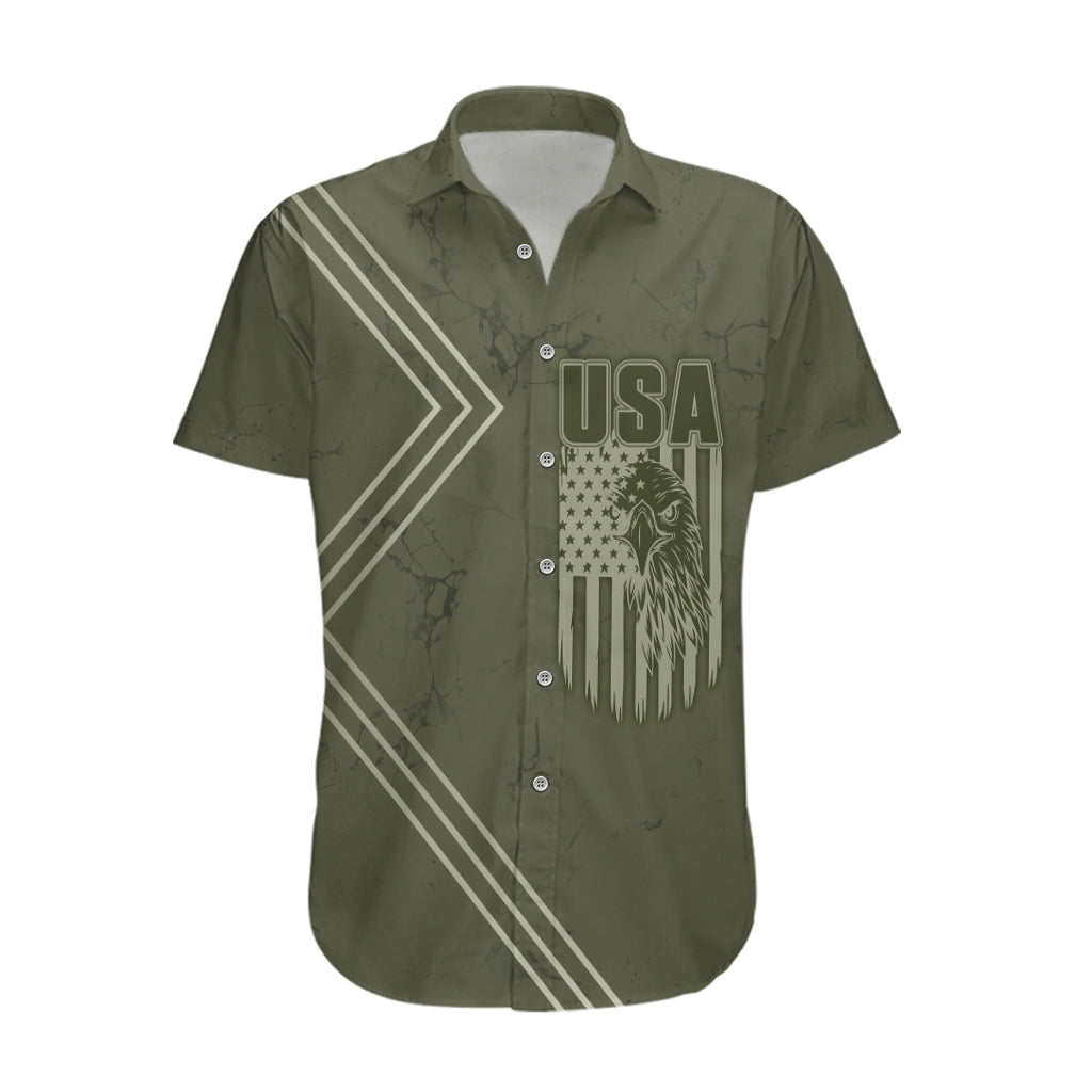 USA Bald Eagle Freedom Tour 1776 Born To Be Free Hawaiian Shirt Olive Grunge Style - Wonder Print Shop