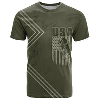 USA Bald Eagle Freedom Tour 1776 Born To Be Free T Shirt Olive Grunge Style - Wonder Print Shop