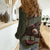 USA Bald Eagle Freedom Tour 1776 Born To Be Free Women Casual Shirt Olive Grunge Style - Wonder Print Shop