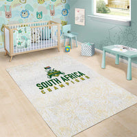 South Africa Cricket Champion Area Rug Gold Proteas - All White - Wonder Print Shop