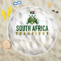 South Africa Cricket Champion Beach Blanket Gold Proteas - All White - Wonder Print Shop