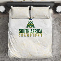 South Africa Cricket Champion Bedding Set Gold Proteas - All White - Wonder Print Shop