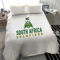 South Africa Cricket Champion Bedding Set Gold Proteas - All White - Wonder Print Shop