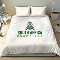 South Africa Cricket Champion Bedding Set Gold Proteas - All White - Wonder Print Shop