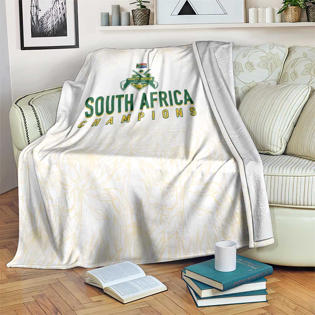 South Africa Cricket Champion Blanket Gold Proteas - All White - Wonder Print Shop