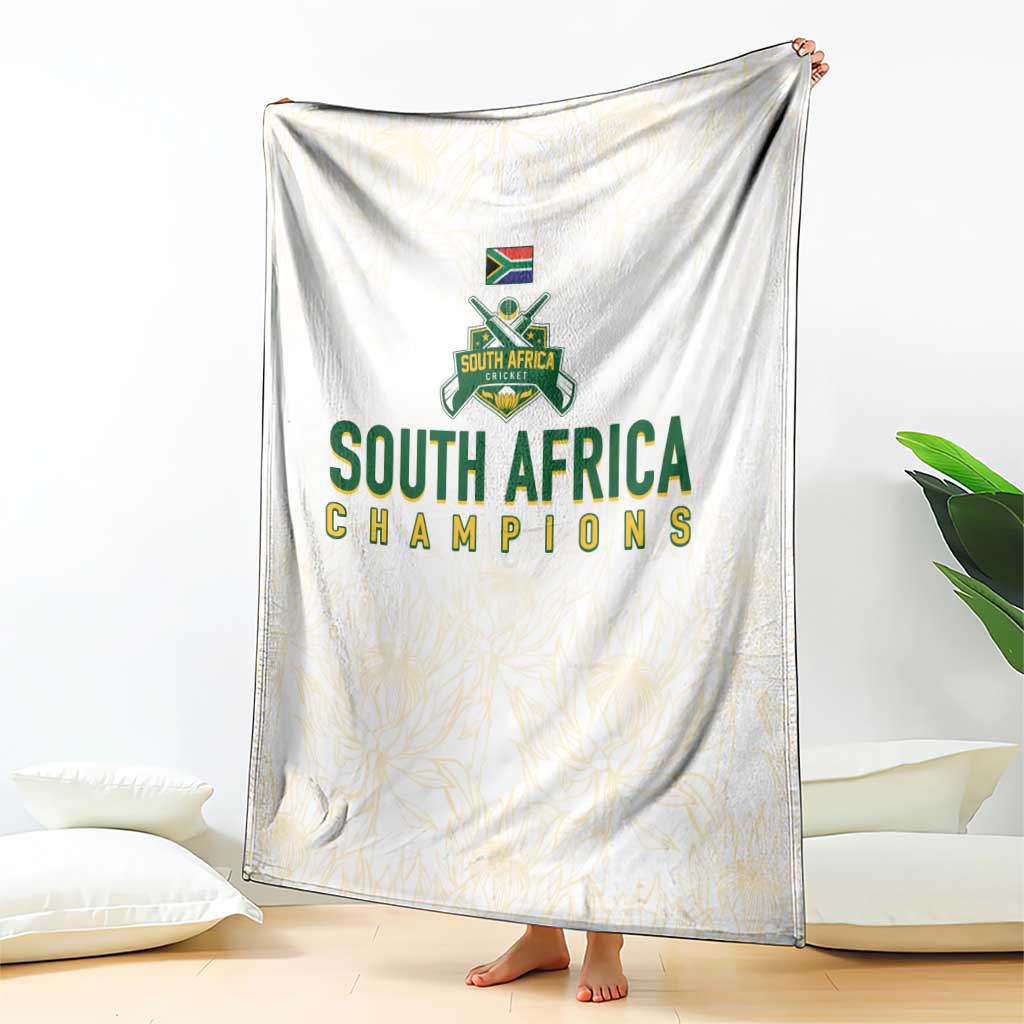 South Africa Cricket Champion Blanket Gold Proteas - All White - Wonder Print Shop