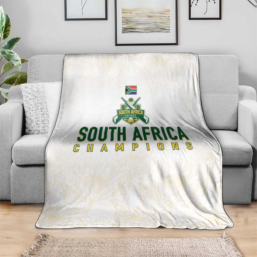 South Africa Cricket Champion Blanket Gold Proteas - All White - Wonder Print Shop