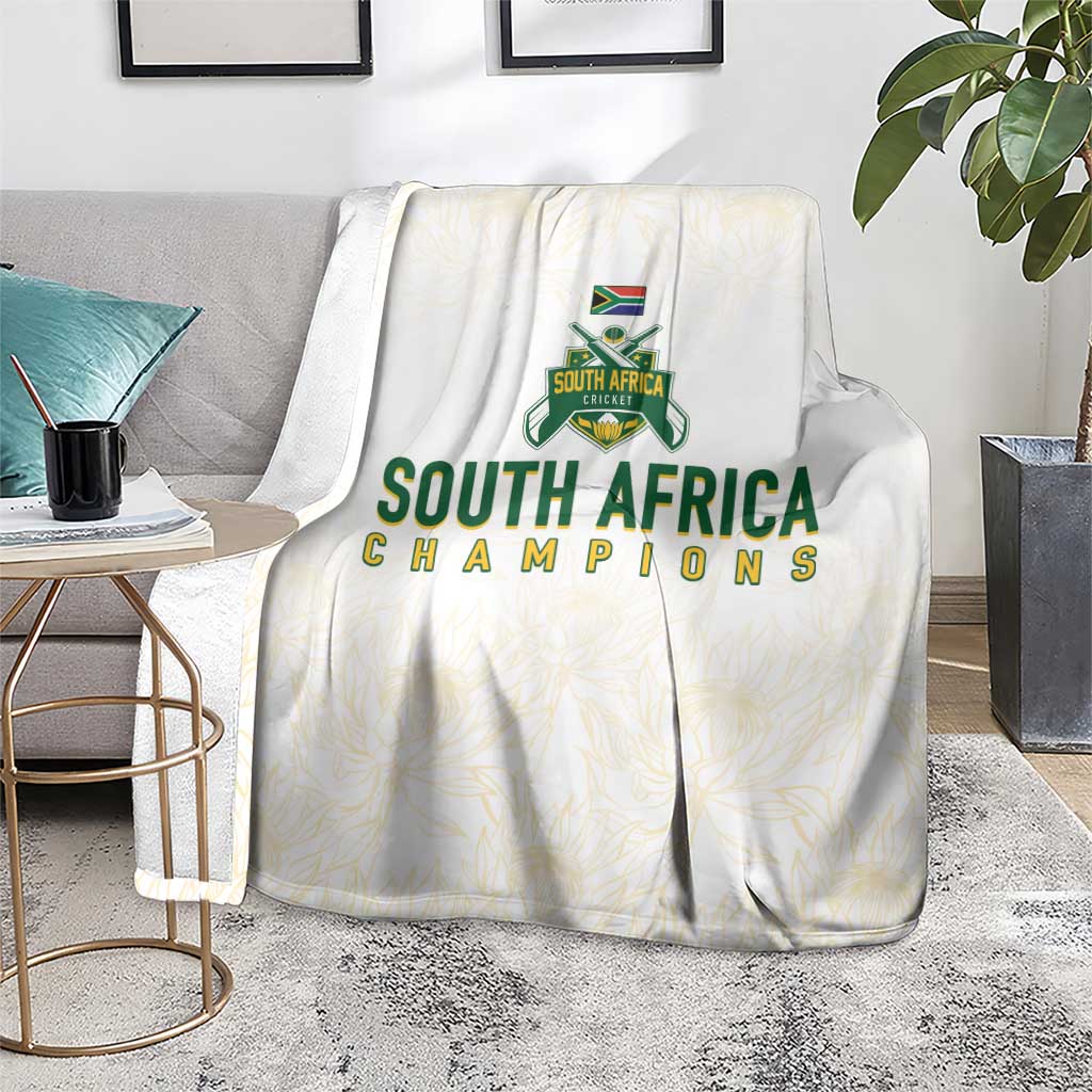 South Africa Cricket Champion Blanket Gold Proteas - All White - Wonder Print Shop