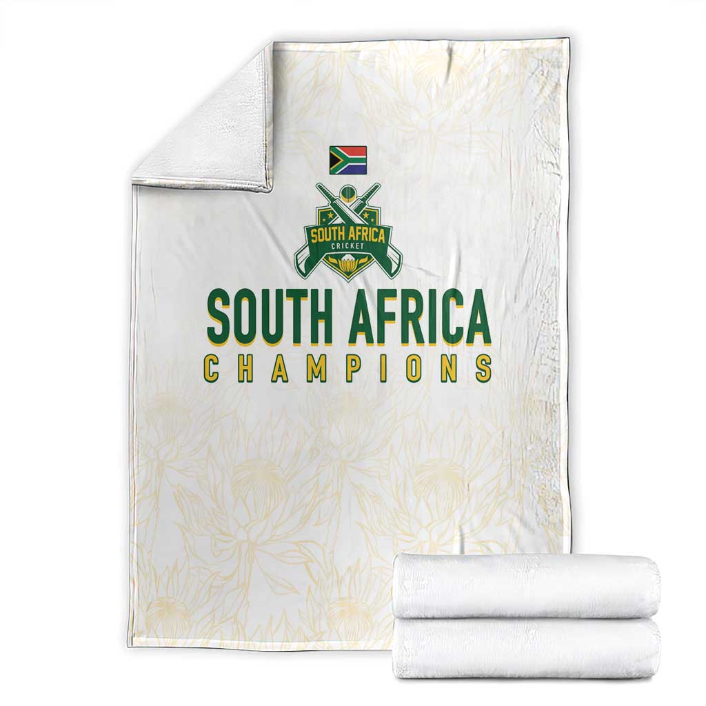 South Africa Cricket Champion Blanket Gold Proteas - All White - Wonder Print Shop
