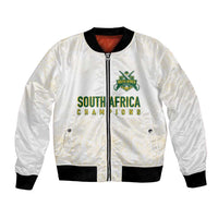South Africa Cricket Champion Custom Bomber Jacket Gold Proteas - All White - Wonder Print Shop