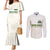South Africa Cricket Champion Custom Couples Matching Mermaid Dress and Long Sleeve Button Shirt Gold Proteas - All White - Wonder Print Shop
