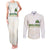 South Africa Cricket Champion Custom Couples Matching Tank Maxi Dress and Long Sleeve Button Shirt Gold Proteas - All White - Wonder Print Shop