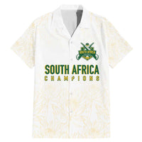 South Africa Cricket Champion Custom Family Matching Mermaid Dress and Hawaiian Shirt Gold Proteas - All White - Wonder Print Shop