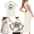 South Africa Cricket Champion Custom Family Matching Short Sleeve Bodycon Dress and Hawaiian Shirt Gold Proteas - All White - Wonder Print Shop