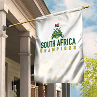 South Africa Cricket Champion Garden Flag Gold Proteas - All White - Wonder Print Shop