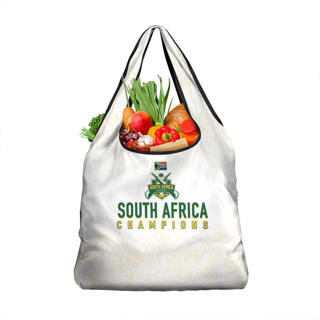 South Africa Cricket Champion Grocery Bag Gold Proteas - All White - Wonder Print Shop