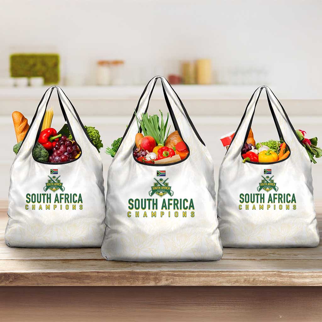 South Africa Cricket Champion Grocery Bag Gold Proteas - All White - Wonder Print Shop