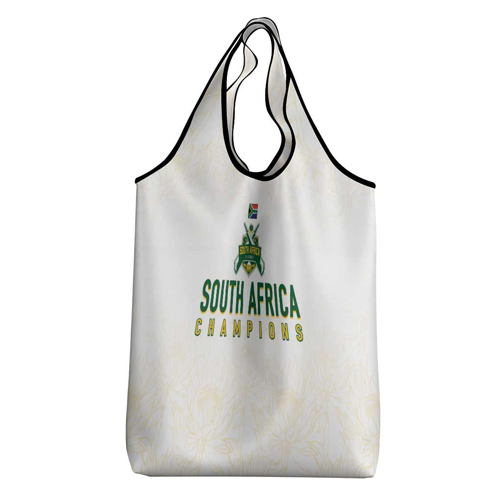 South Africa Cricket Champion Grocery Bag Gold Proteas - All White - Wonder Print Shop