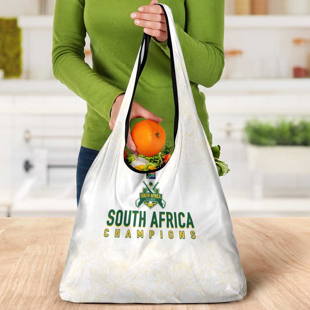 South Africa Cricket Champion Grocery Bag Gold Proteas - All White - Wonder Print Shop